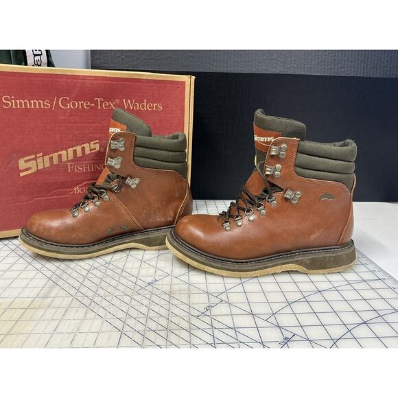 Simms Guide Model Fishing Boots Men’s‎ Size 8 With Simms Gravel Guards Included - Picture 7 of 15